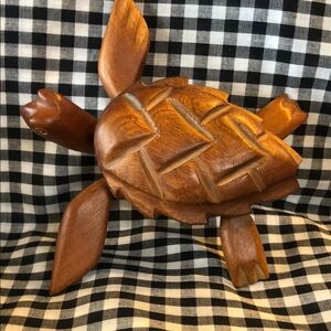 Handcrafted Wooden Turtle Figurine
